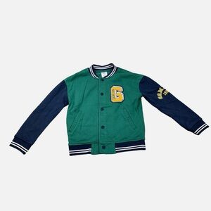 Members Mark Kids M size 8 Green & Navy Varsity Jacket Football Game Time